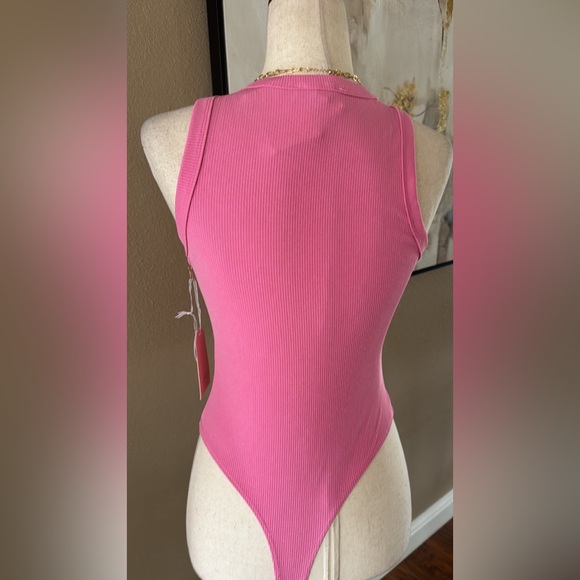 Pink Ribbed Bodysuit - Picture 6 of 7
